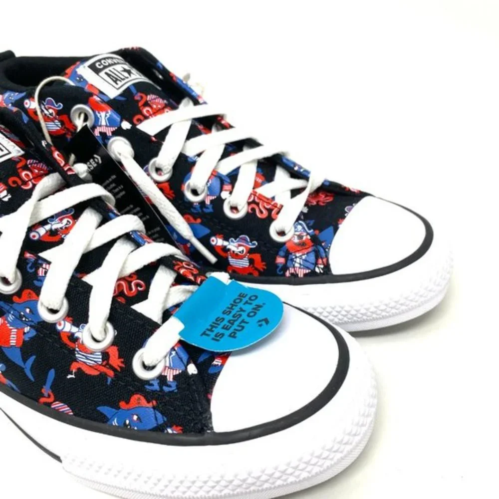 💖MEGA SALE💖Converse Ctas Street Mid Black Marina Shoes Junior Canvas 672732F